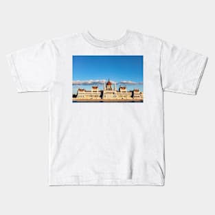 The Hungarian Parliament Building in Budapest Hungary Kids T-Shirt